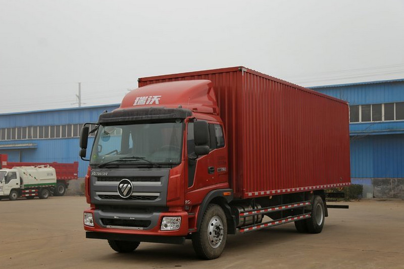 福田 瑞沃中卡 168马力 4X2 7.6米 国四 排半厢式载货车(BJ5165XXY-7)