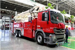 业内首创！三一重型粉剂多功能灭火举高消防车下线