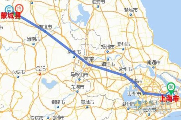 中国重汽“年，豪沃、豪瀚送您回家过”活动上海-蒙城路线图